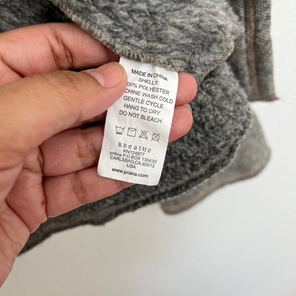 Prana Breathe Button Detail Fleece Lined Sz M Hoodie Grunge Vintage - Picture 12 of 15
